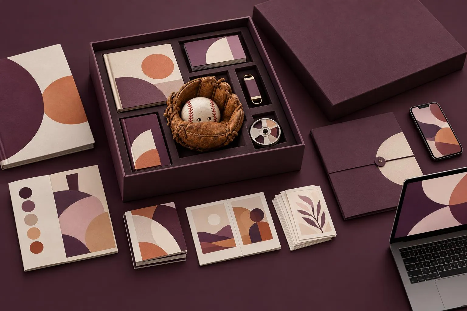 Brand identity: what is in the box, laid out